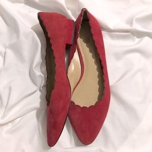 TALBOTS RED EDISON SCALLOPED FLATS ❤️